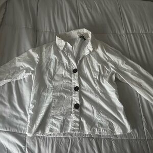 Melissa Paige White Button-Up Jacket